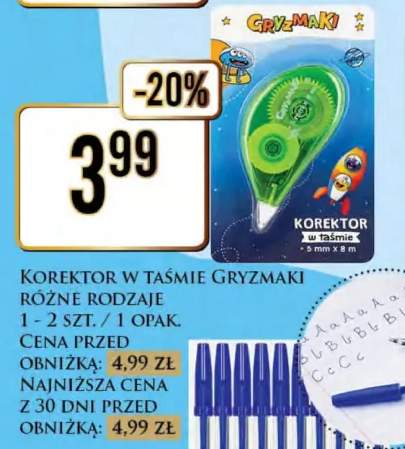 korektor w taśmie