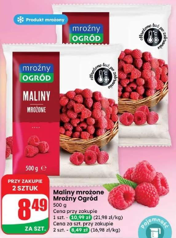 maliny mrożone
