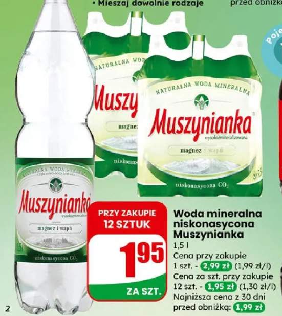 Woda mineralna niskonasycona Muszynianka