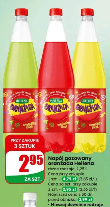 Napój gazowany oranżada Hellena różne rodzaje