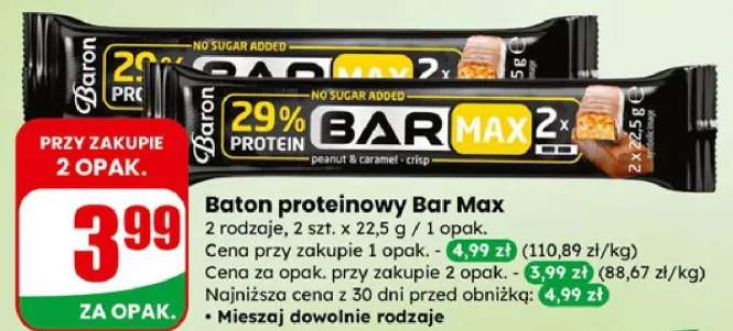 Baton proteinowy Bar Max 2 rodzaje