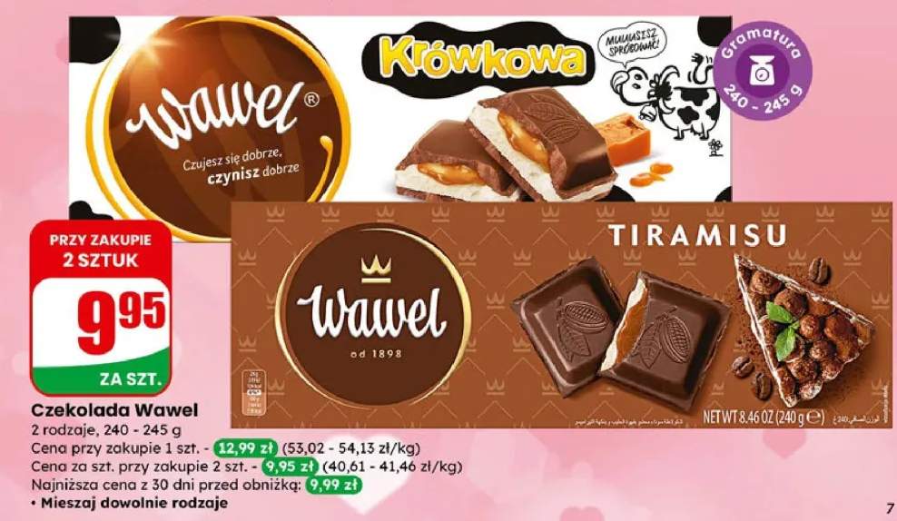 Czekolada 2 rodzaje Tiramisu