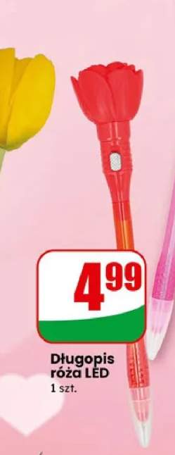 Długopis róża LED