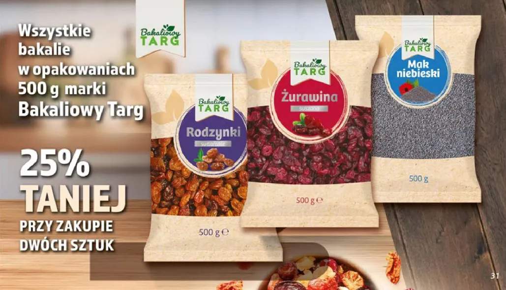 Bakalie w opakowaniach 500g - Rodzynki