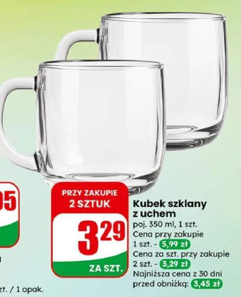 Kubek szklany z uchem