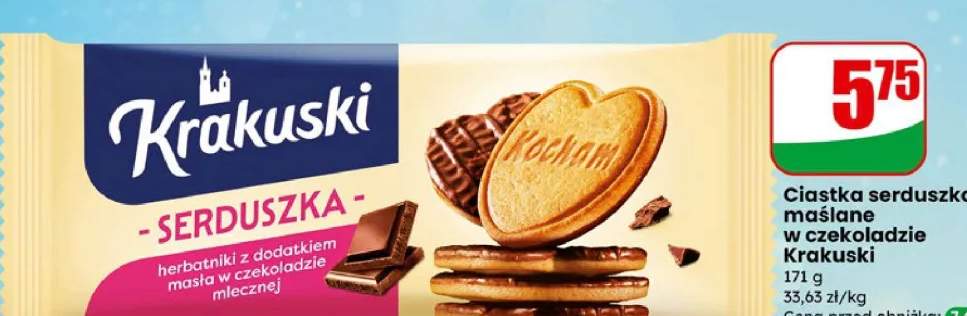 Ciastka serduszka maślane w czekoladzie