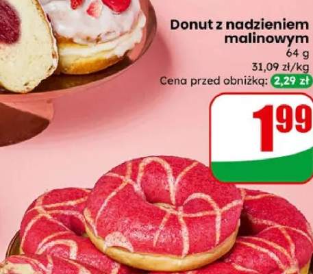 Donut z nadzieniem malinowym