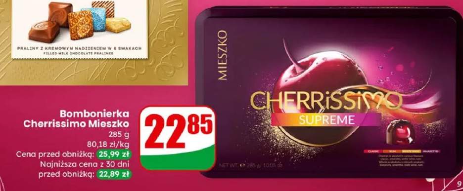 Bombonierka Cherrissimo Supreme praliny z kremowym nadzieniem w 6 smakach