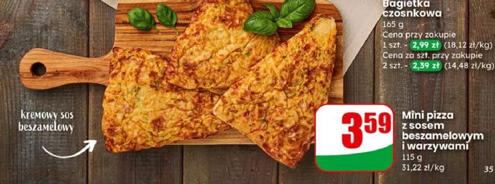 Mini pizza z sosem beszamelowym i warzywami