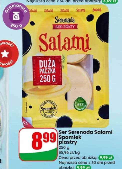 Ser Serenada Salami Spomlek plastry żółty