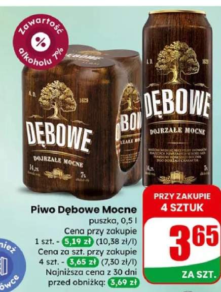 Piwo Dębowe Mocne puszka