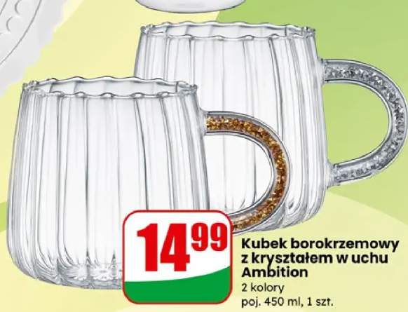 Kubek borokrzemowy z kryształem w uchu Ambition