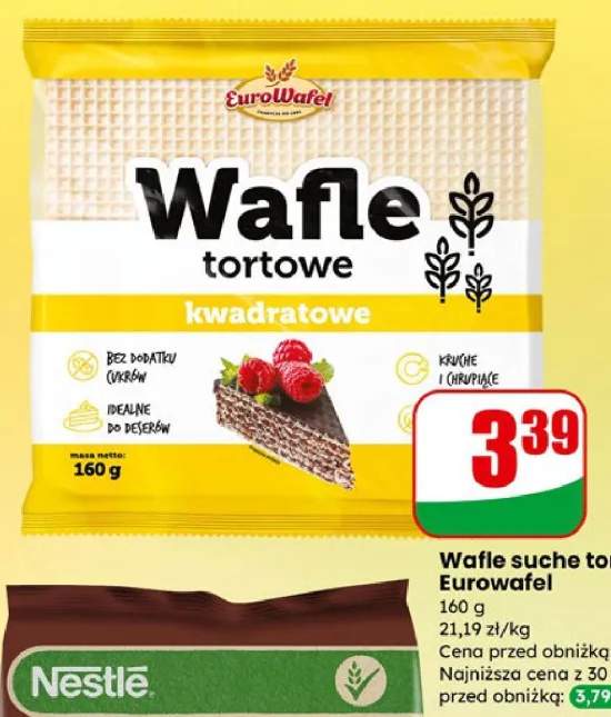 Wafle tortowe kwadratowe suche