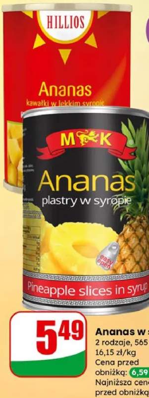 Ananas plastry w syropie