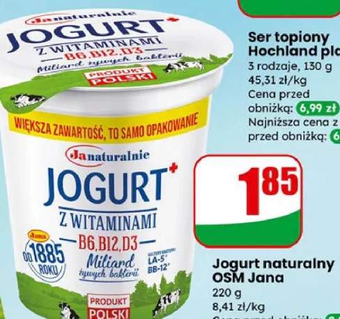 Jogurt naturalny z witaminami