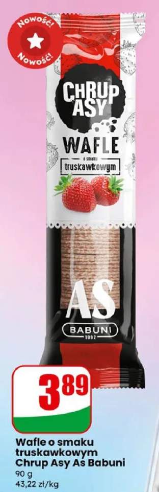 Wafle o smaku truskawkowym Chrup Asy