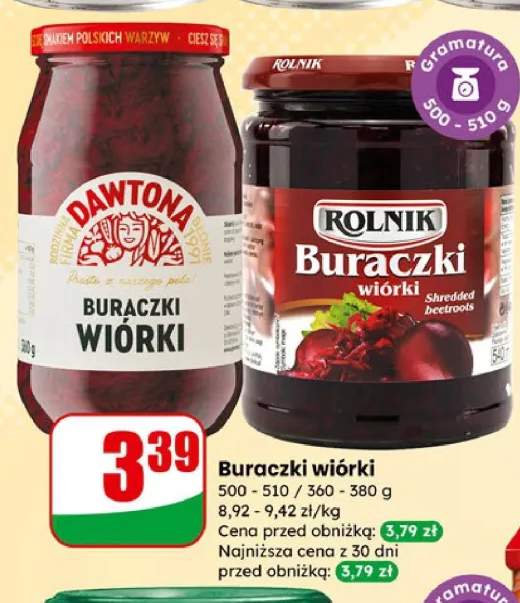 Buraczki wiórki shredded beetroots