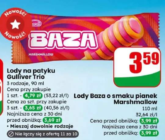 Lody o smaku pianek marshmallow