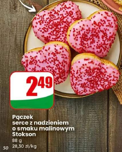 Pączek serce z nadzieniem o smaku malinowym Stokson