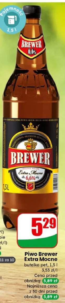 Piwo Brewer Extra Mocne butelka pet