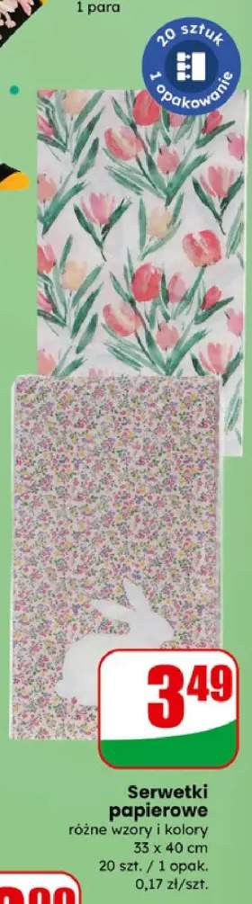 Serwetki papierowe różne wzory i kolory