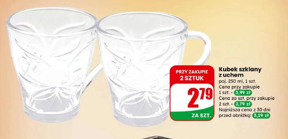 Kubek szklany z uchem