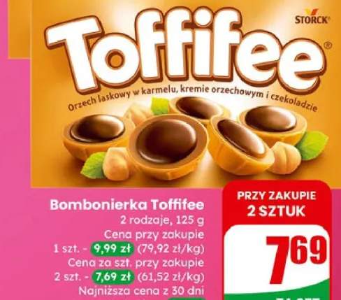 Bombonierka Toffifee orzech laskowy w karmelu, kremie orzechowym i czekoladzie