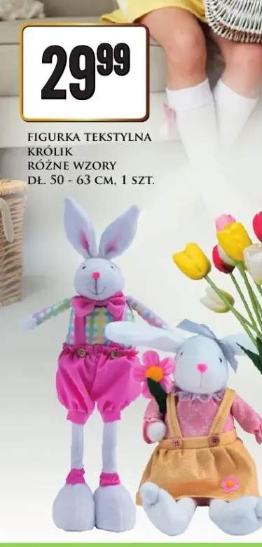 Figurka tekstylna królik różne wzory