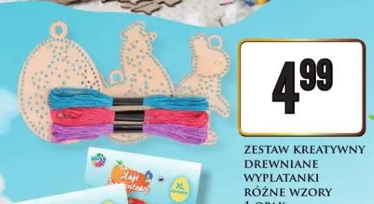 Zestaw kreatywny drewniane wyplatanki różne wzory