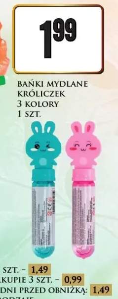 Bańki mydlane króliczek 3 kolory