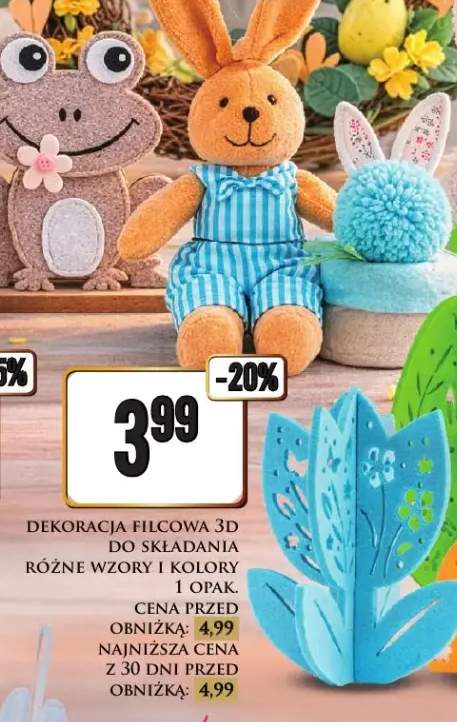 Dekoracja filcowa 3D do składania różne wzory i kolory