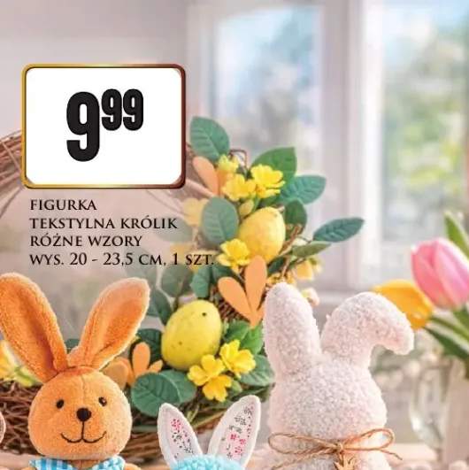 Figurka tekstylna królik różne wzory