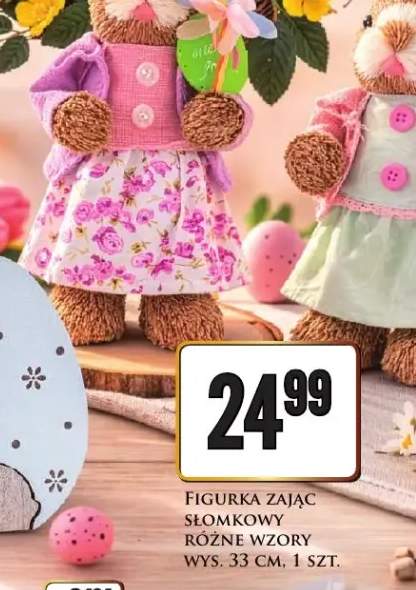 Figurka zając słomkowy różne wzory