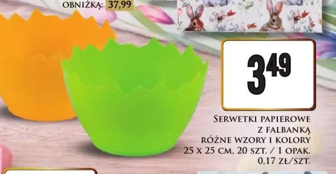 Serwetki papierowe z fałbanka różne wzory i kolory