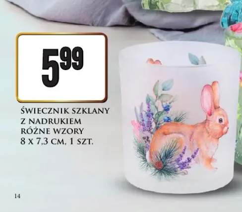 Świecznik szklany z nadrukiem różne wzory