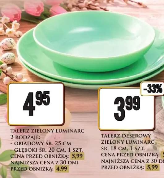 Talerz deserowy zielony Luminarc