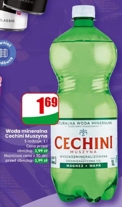 Woda mineralna Cechini Muszyna średnionasycona CO2