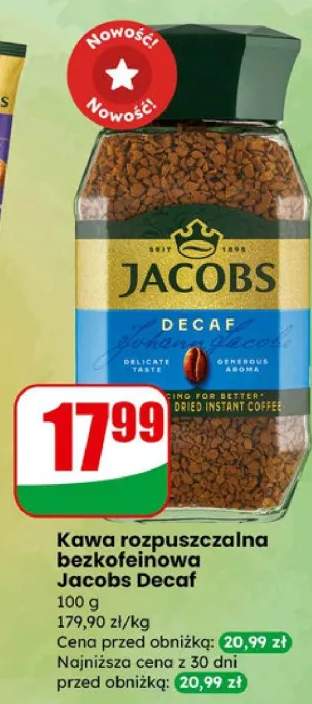 Kawa rozpuszczalna bezkofeinowa Jacobs Decaf