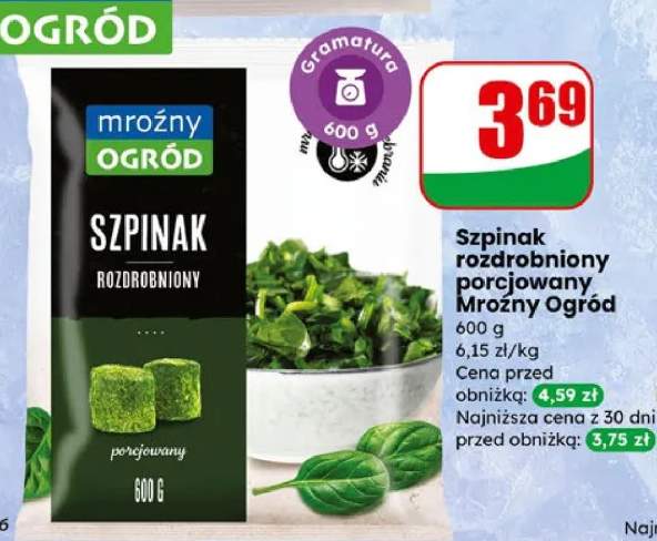 Szpinak rozdrobniony porcjowany