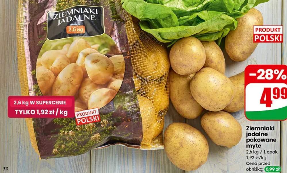 Ziemniaki jadalne pakowane myłe