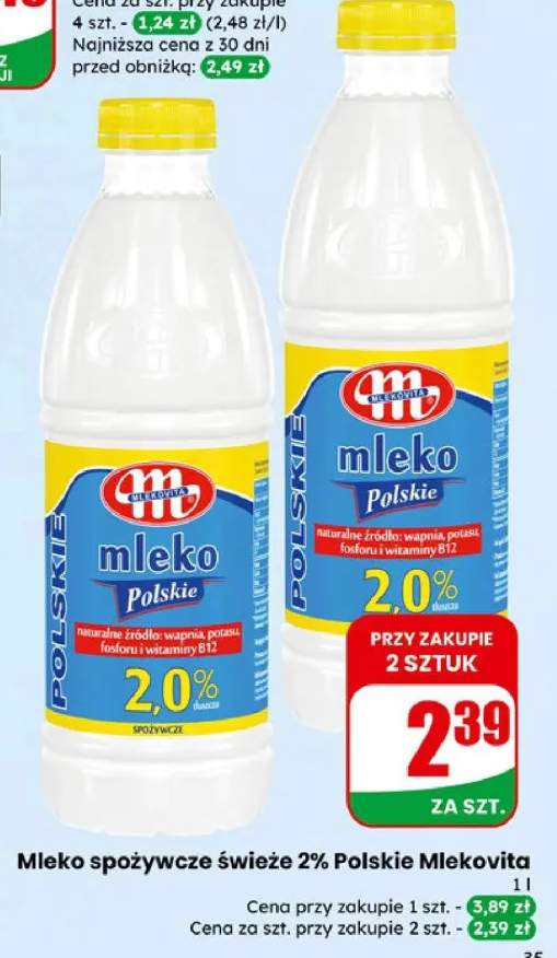 Mleko spożywcze świeże 2% Polskie