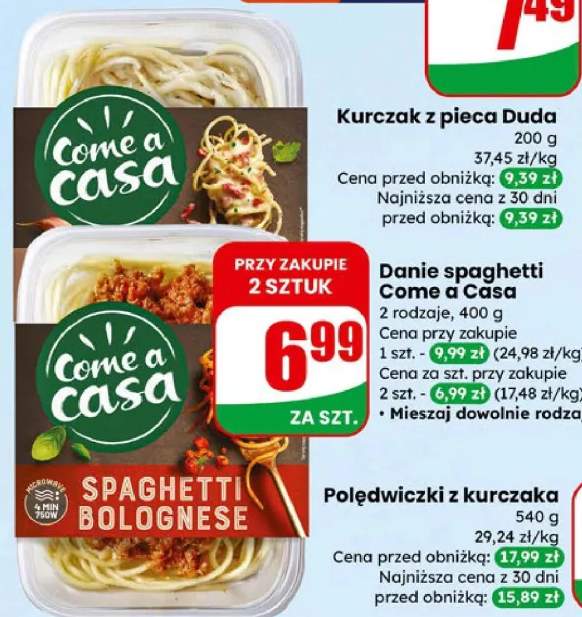 Danie spaghetti Come a Casa