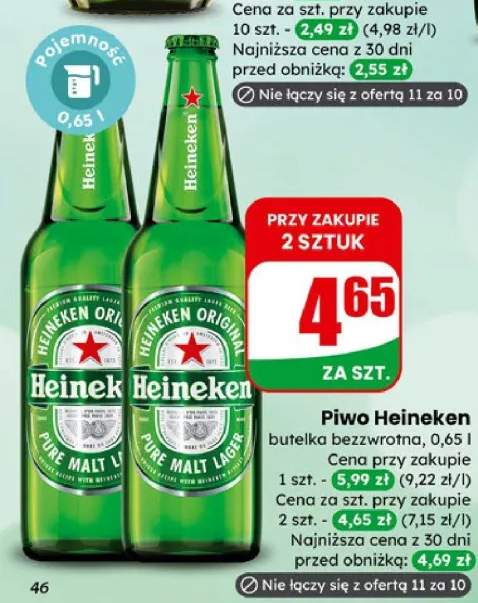 Piwo Heineken butelka bezwrotna