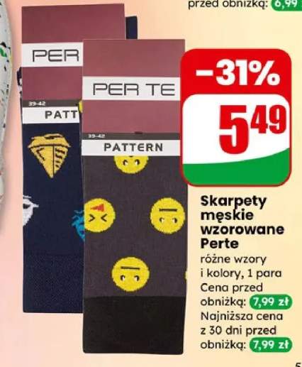 Skarpety męskie wzorowane Perte różne wzory i kolory