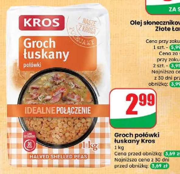 Groch połówki łuskany