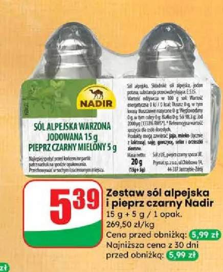 Zestaw sól alpejska i pieprz czarny