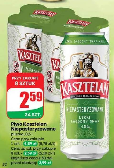 Piwo Kasztelan Niepasteryzowane