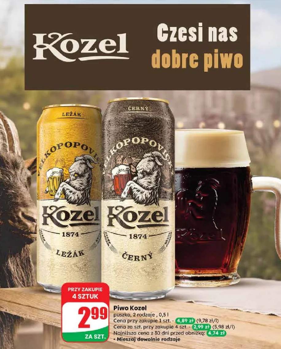 Piwo Kozel 2 rodzaje