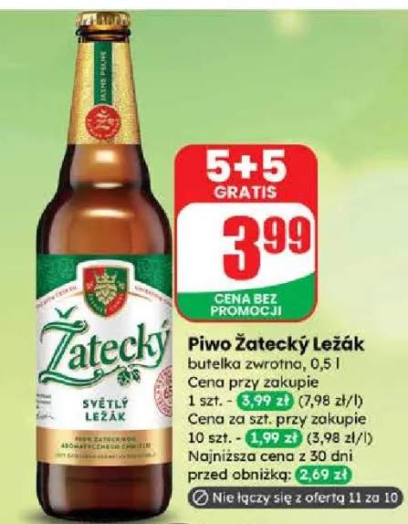 Piwo Żatecký Ležák butelka zwrotna
