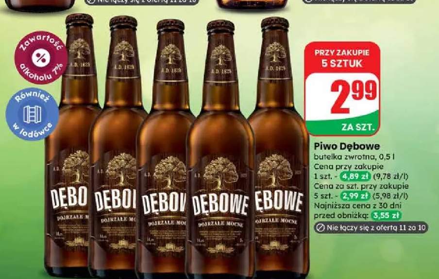 Piwo Dębowe butelka zwrotna